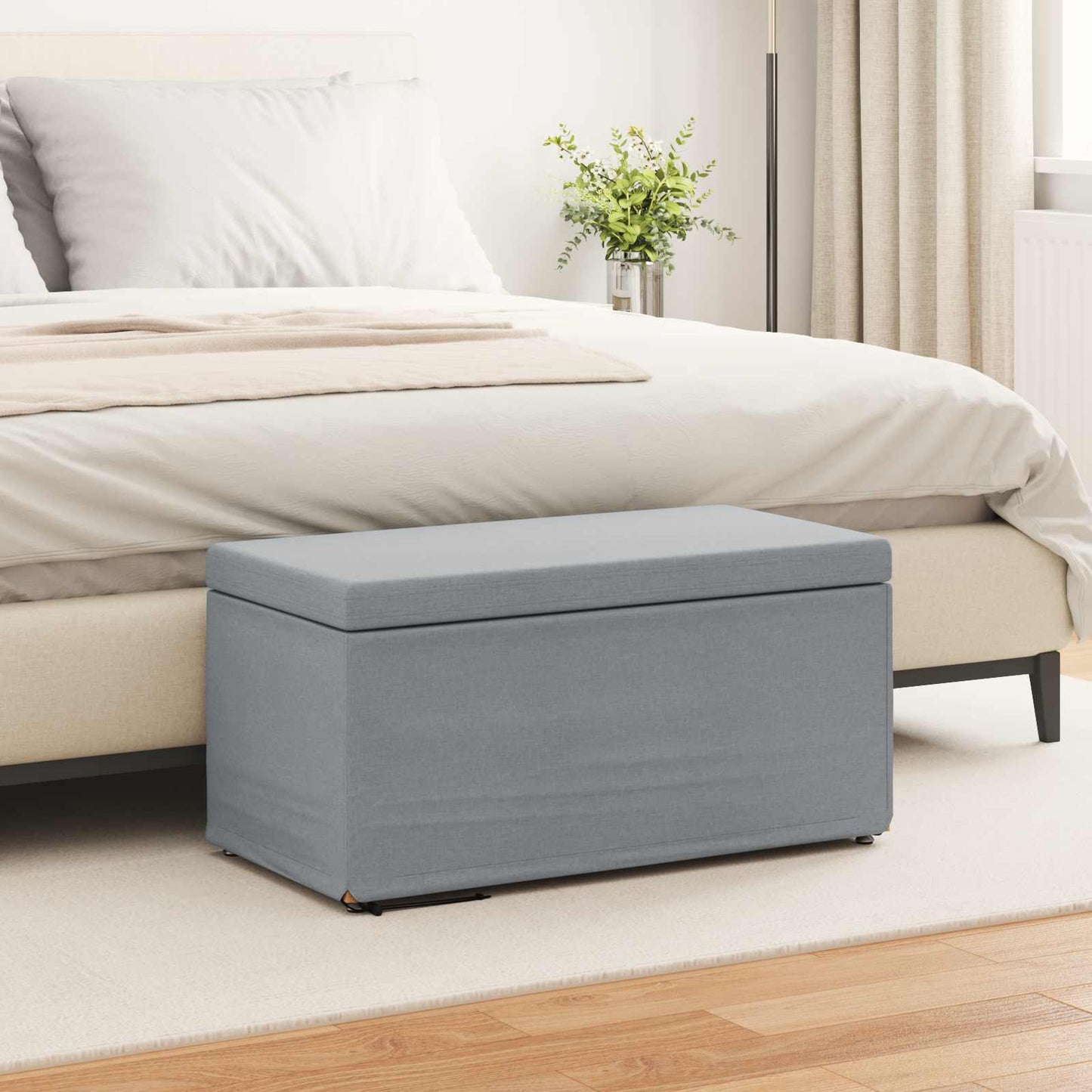 vidaXL Σκαμνί Ανοιχτό γκρι 81 x 41 x 40 cm