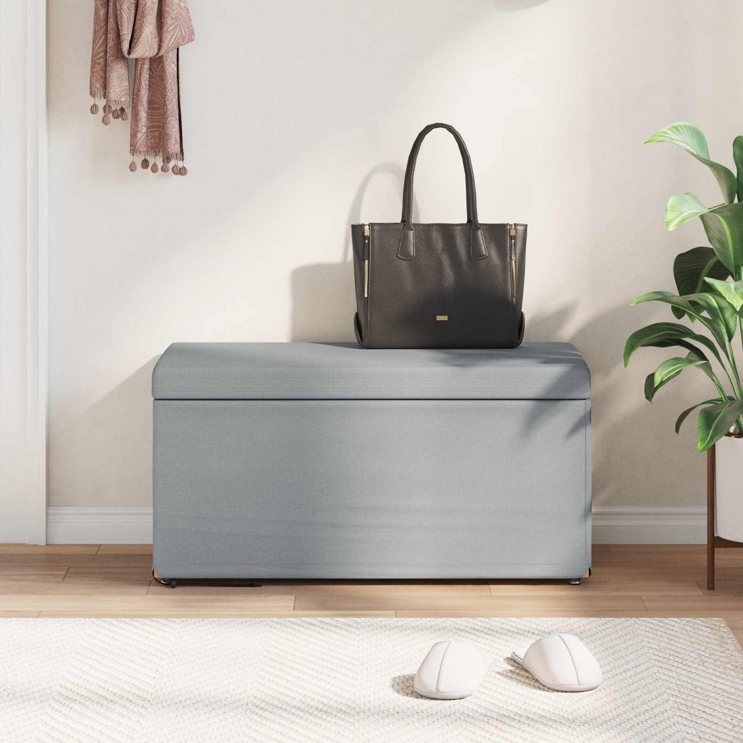 vidaXL Σκαμνί Ανοιχτό γκρι 81 x 41 x 40 cm