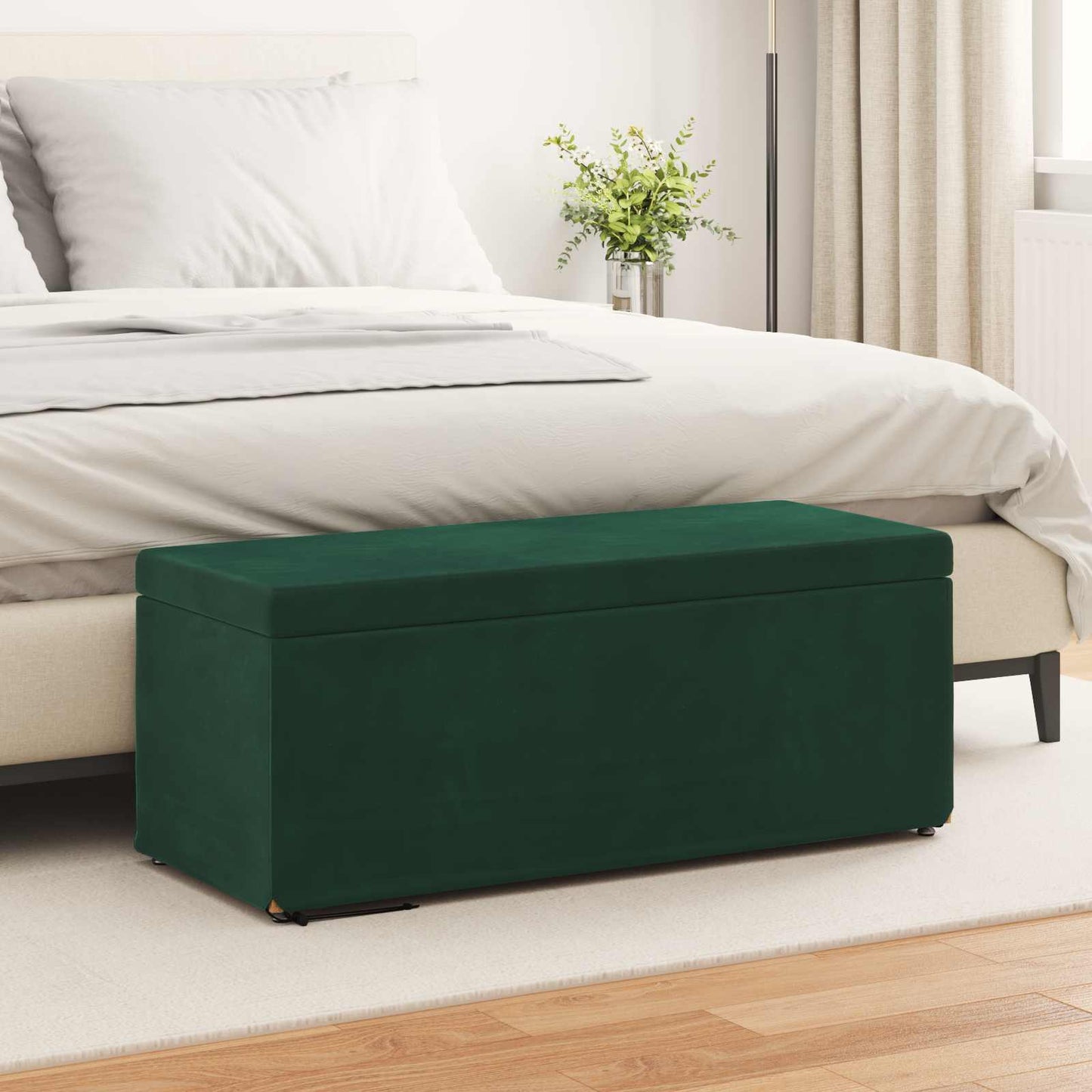 vidaXL Σκαμνί Σκούρο Πράσινο 101 x 41 x 40 εκ