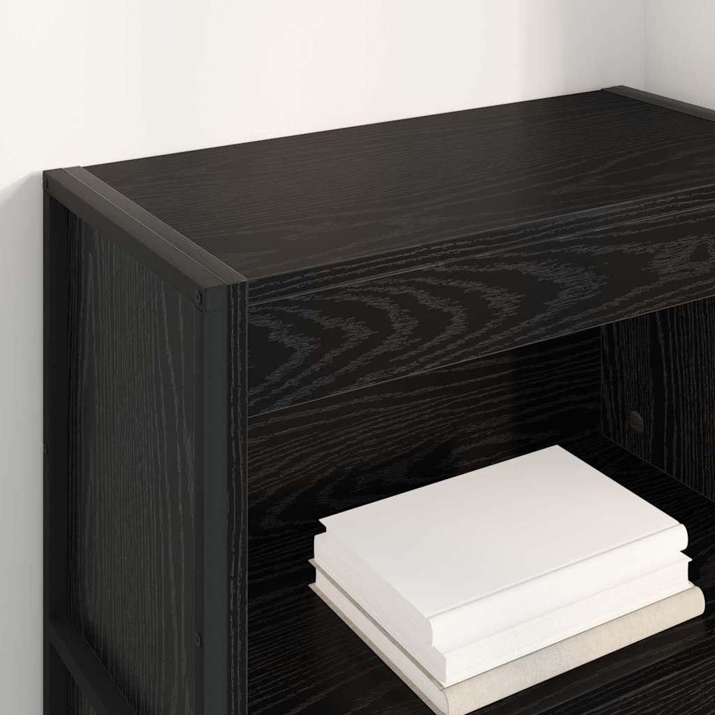 vidaXL Βιβλιοθήκη Μαύρη Οξυά 80 x 30 x 155 εκ Επεξεργασμένο ξύλο