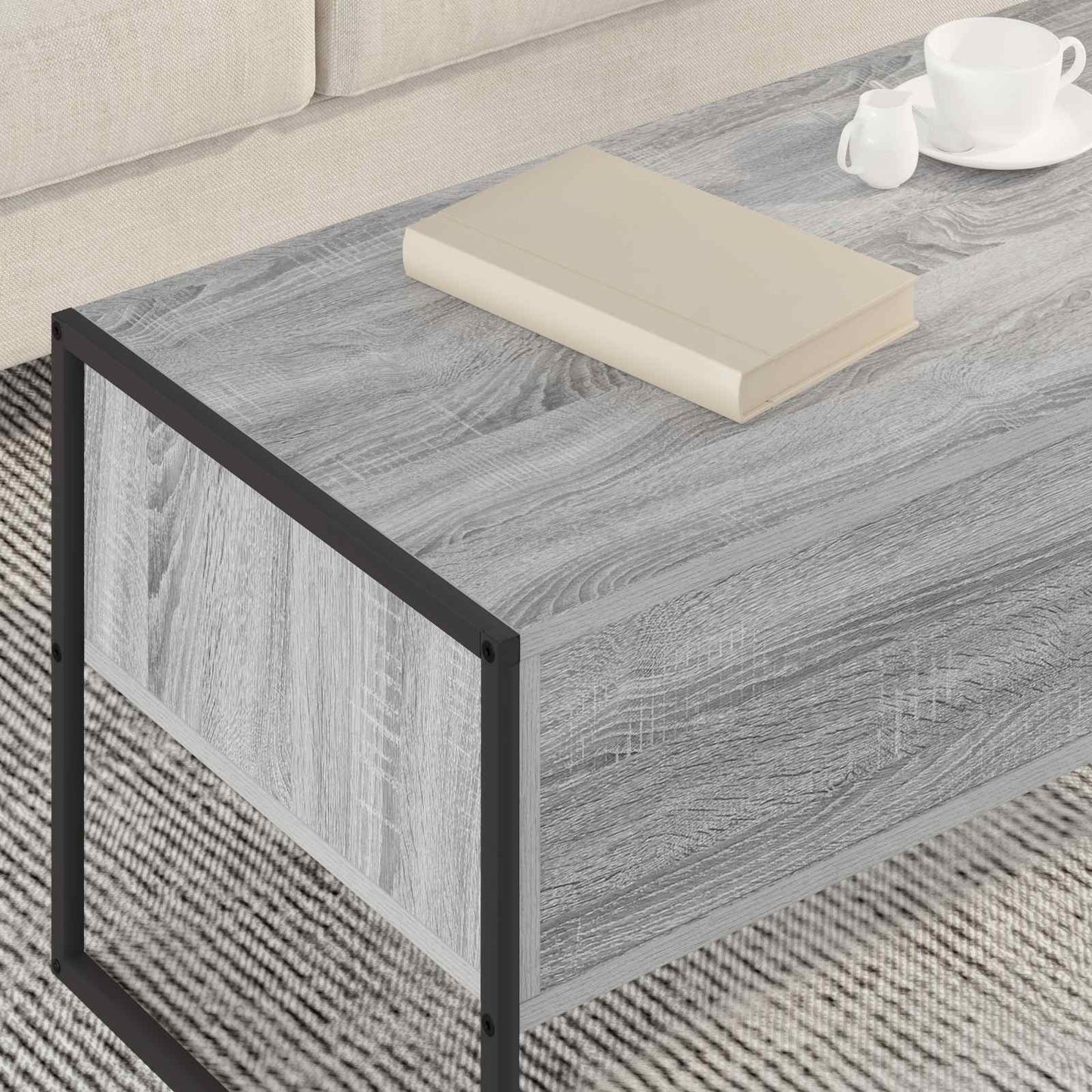 vidaXL Τραπεζάκι σαλονιού Γκρίζο Σονομα 100 x 46 x 40 εκ