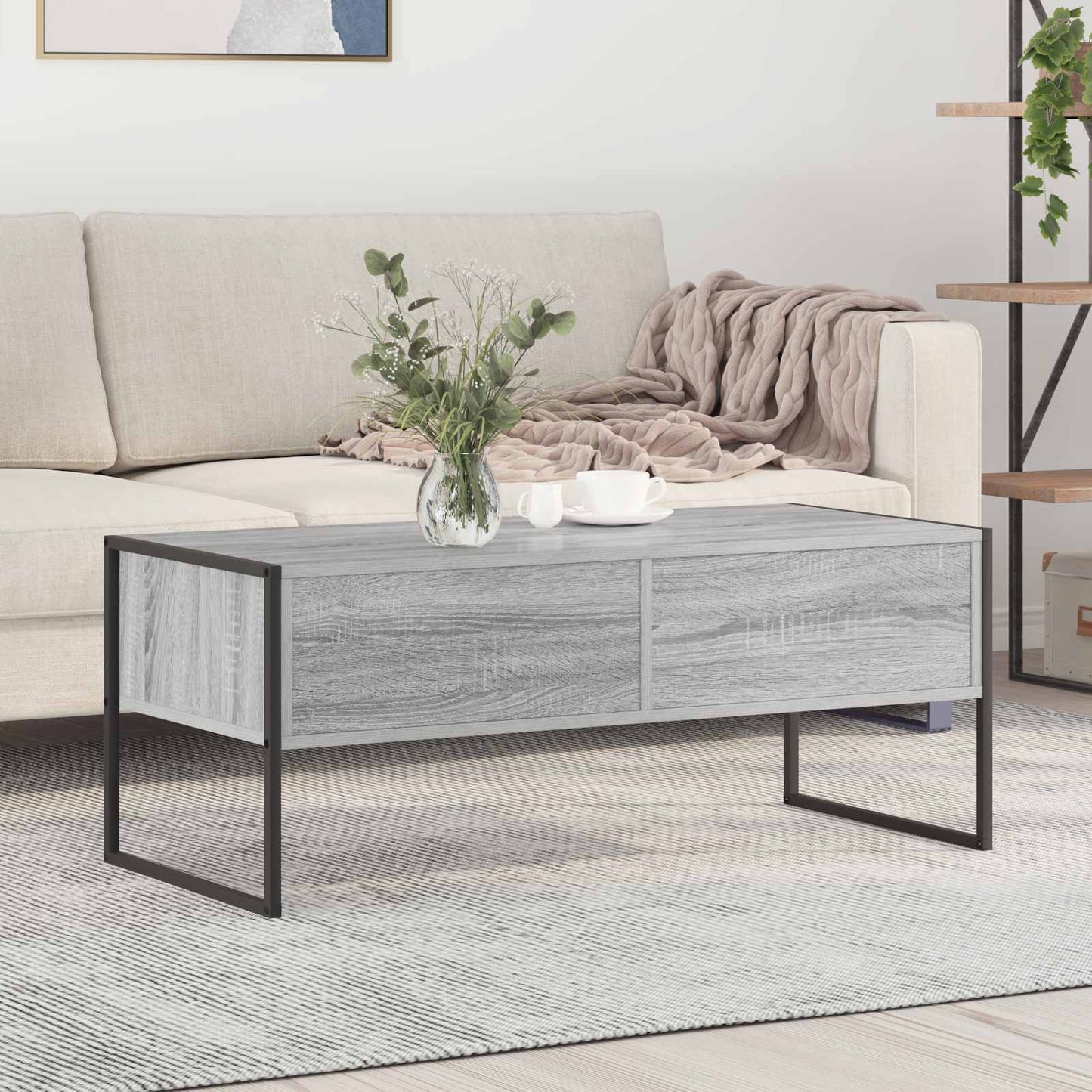 vidaXL Τραπεζάκι σαλονιού Γκρίζο Σονομα 100 x 46 x 40 εκ