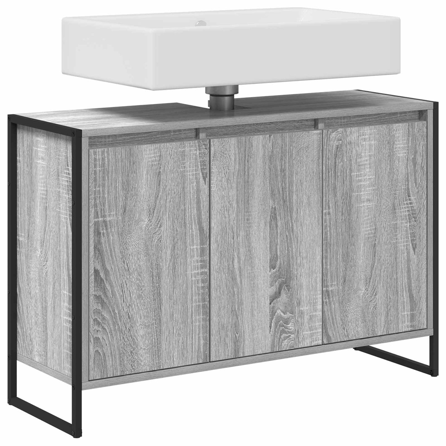 vidaXL Ντουλάπι Μπάνιου Γκρίζο Σονομα 90 x 30 x 60 cm