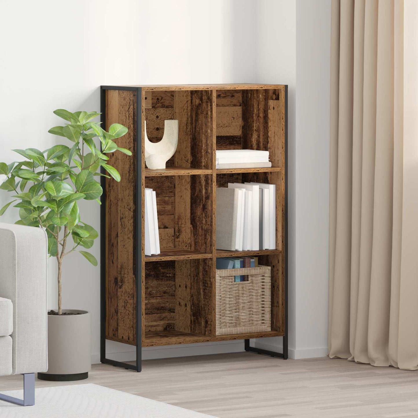 vidaXL Βιβλιοθήκη Παλιό Ξύλο 99.5 x 30 x 108.5 εκ Επεξεργασμένο ξύλο