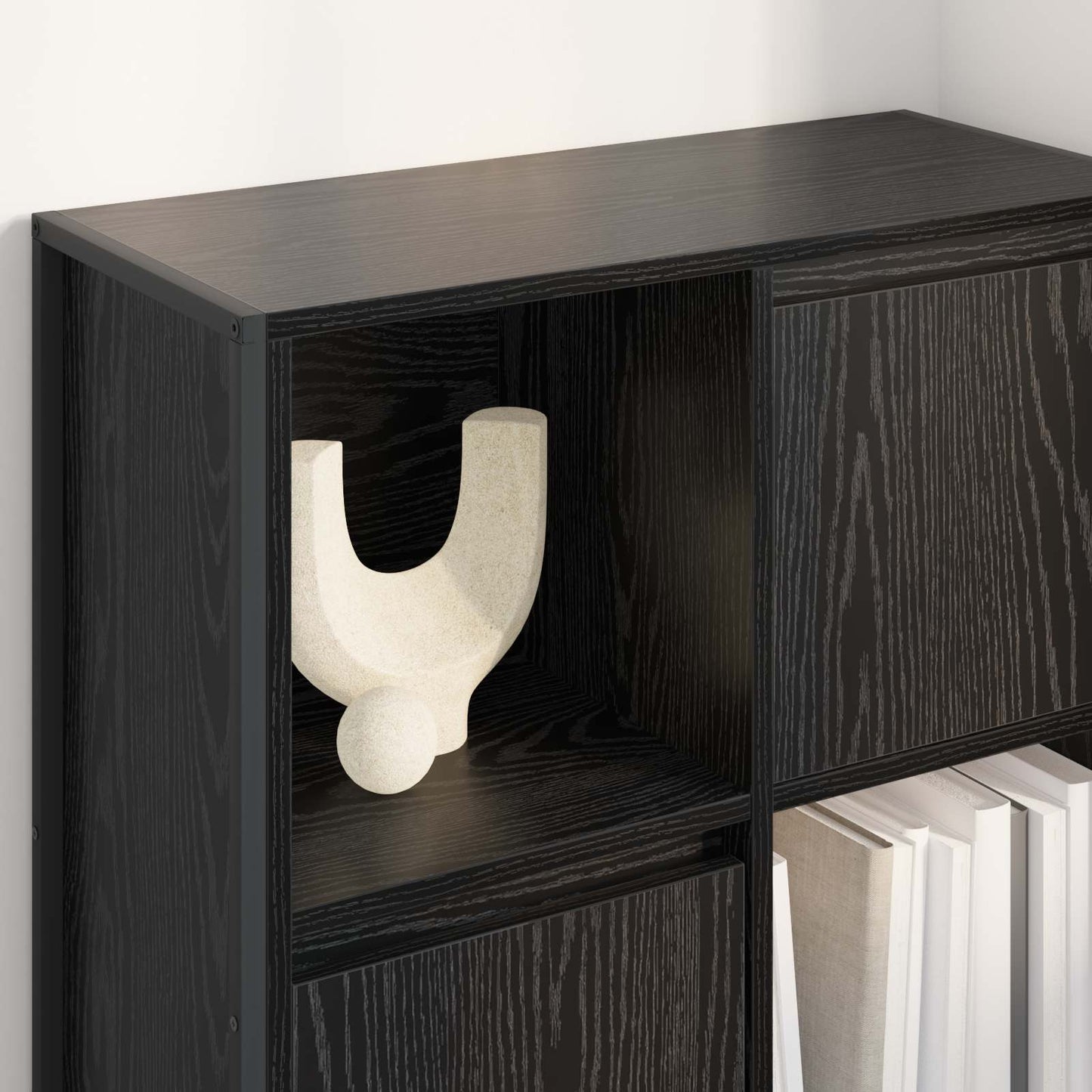 vidaXL Βιβλιοθήκη Μαύρη Οξυά 68 x 30 x 108.5 εκ. Επεξεργασμένο ξύλο