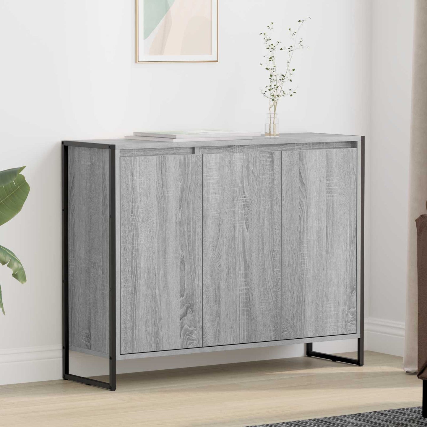vidaXL Βοηθητικό ντουλάπι Γκρίζο Σονομα 96,5 x 30 x 75 εκ