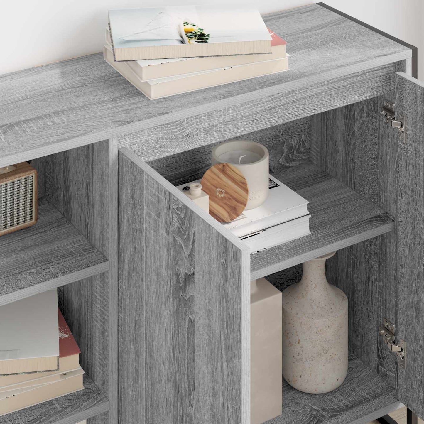 vidaXL Βοηθητικό ντουλάπι Γκρι Sonoma 96.5 x 30 x 75 εκ