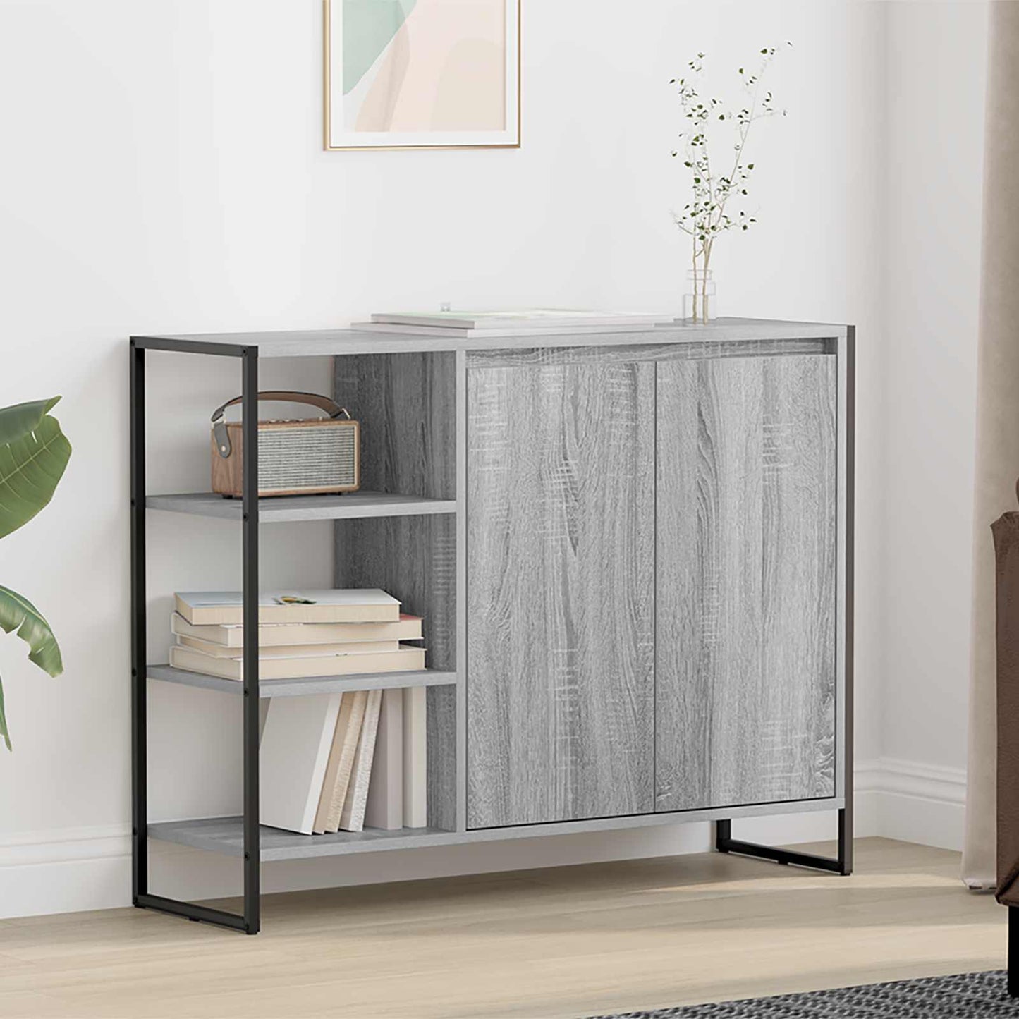 vidaXL Βοηθητικό ντουλάπι Γκρι Sonoma 96.5 x 30 x 75 εκ