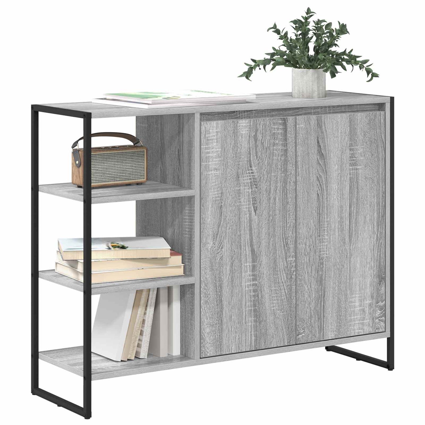 vidaXL Βοηθητικό ντουλάπι Γκρι Sonoma 96.5 x 30 x 75 εκ