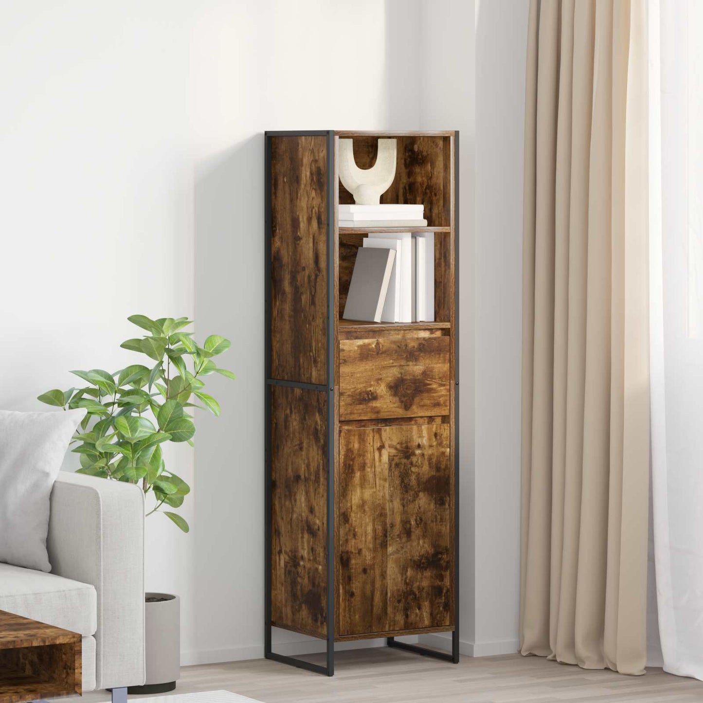 vidaXL Βιβλιοθήκη Καπνισμένο Ξύλο Δρυός 43 x 36 x 150.5 εκ