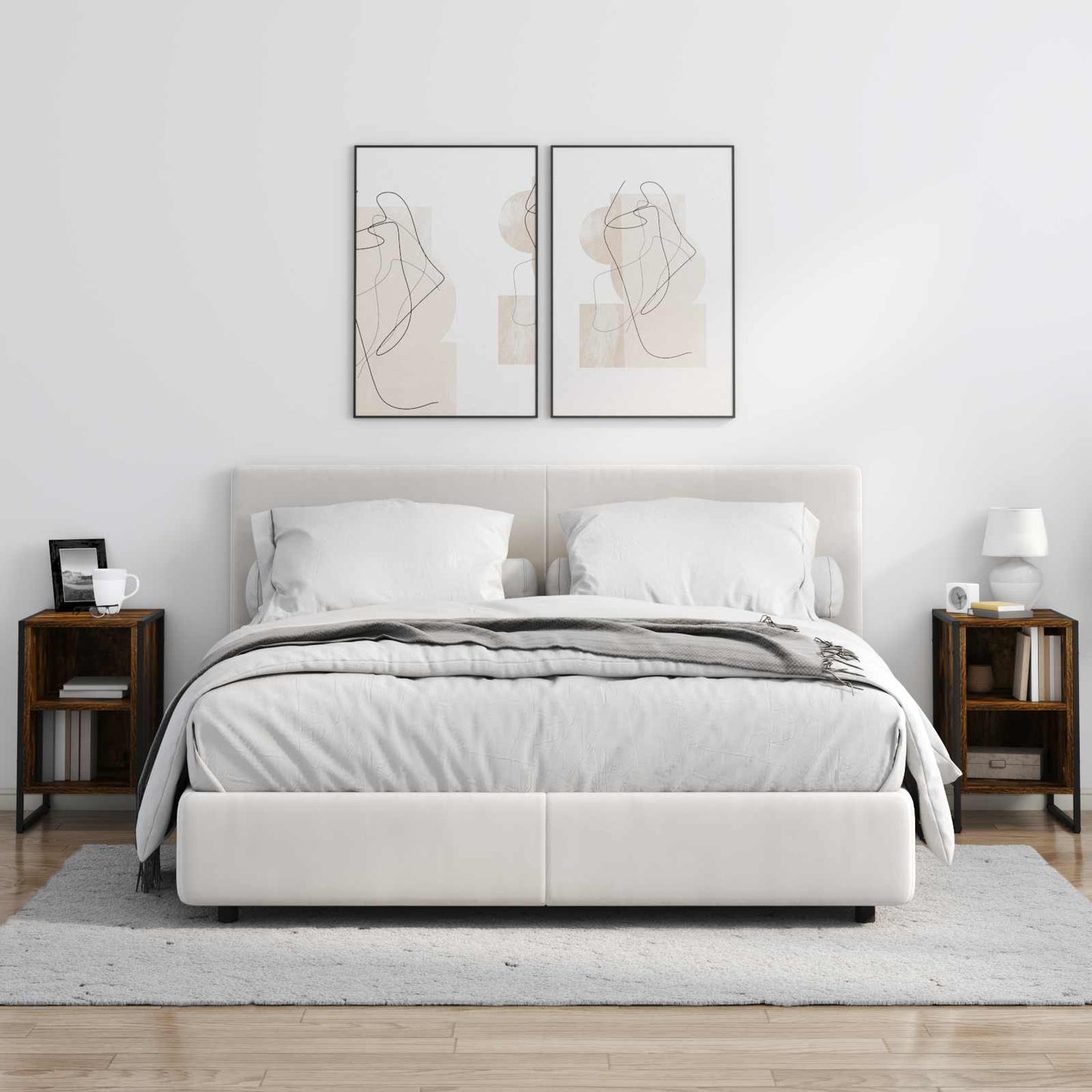 vidaXL Κομοδίνο Καπνισμένο Ξύλο Δρυός 39.5 x 30 x 50 εκ