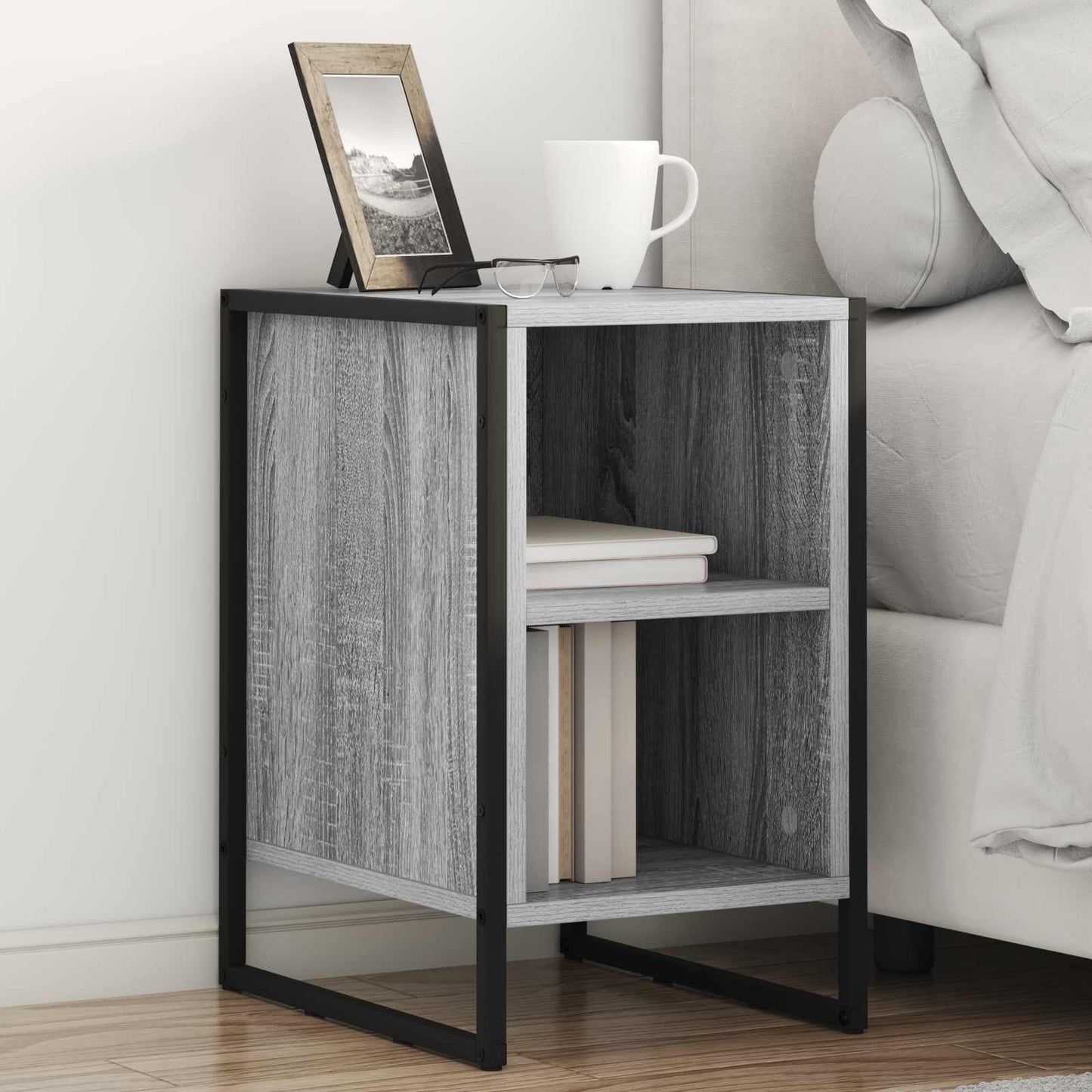 vidaXL Κομοδίνο Γκρι Sonoma 39.5 x 30 x 50 εκ Επεξεργασμένο Ξύλο