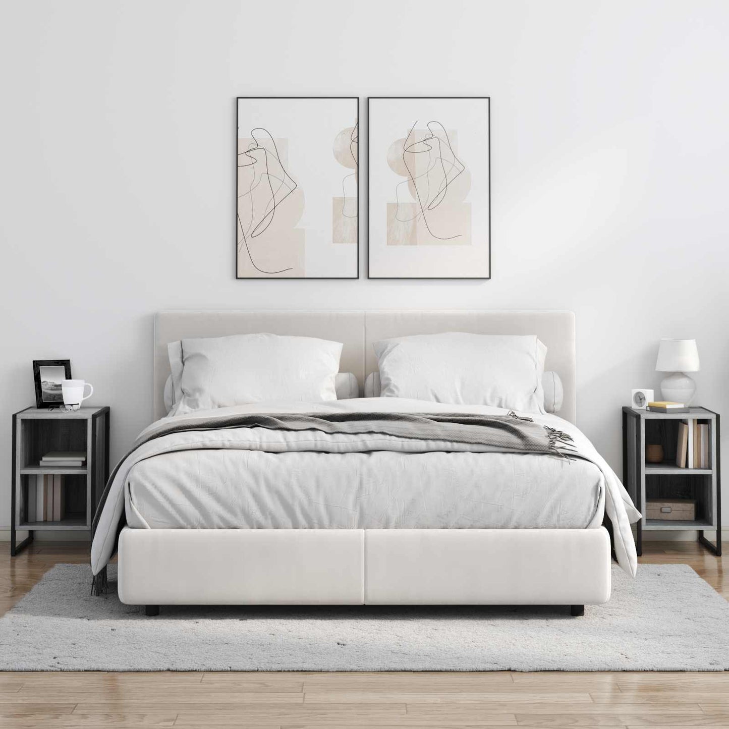 vidaXL Κομοδίνο 2 τμχ. Γκρι Sonoma 39.5 x 30 x 50 εκ