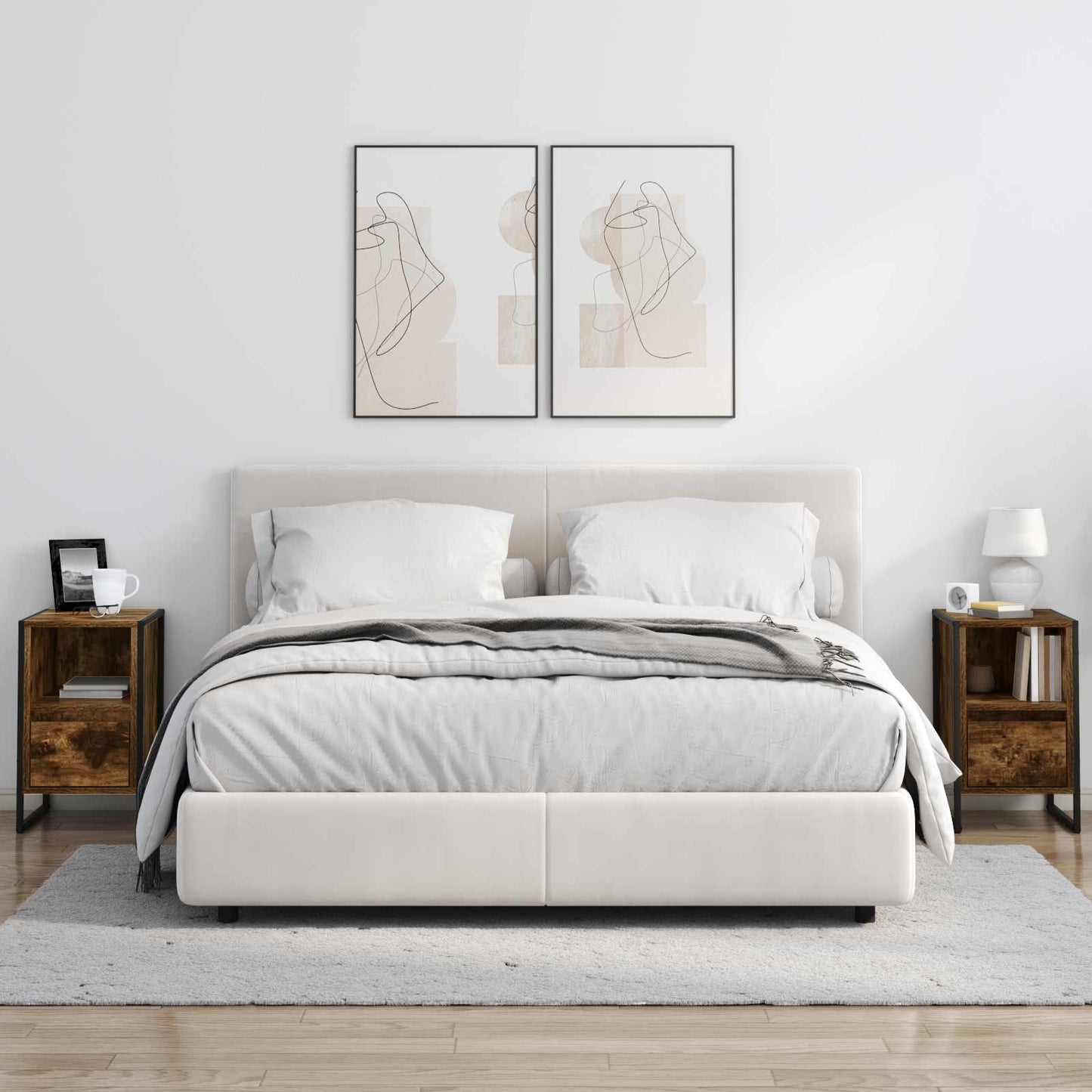 vidaXL Κομοδίνο Καπνισμένο Ξύλο Δρυός 39,5 x 30 x 50 εκ