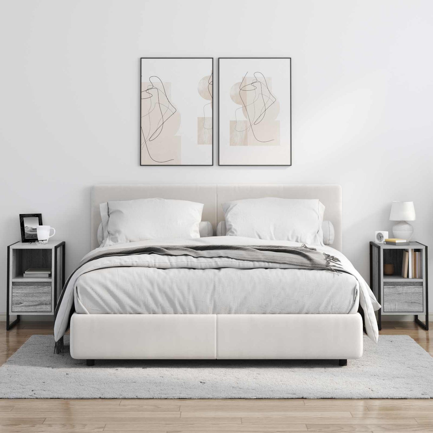 vidaXL Κομοδίνο Γκρι Sonoma 39,5 x 30 x 50 εκ Επεξεργασμένο Ξύλο