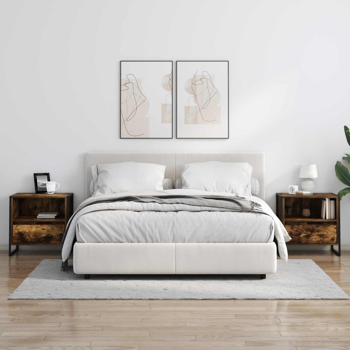 vidaXL Κομοδίνο Καπνισμένο Ξύλο Δρυός 50 x 39,5 x 50 εκ.