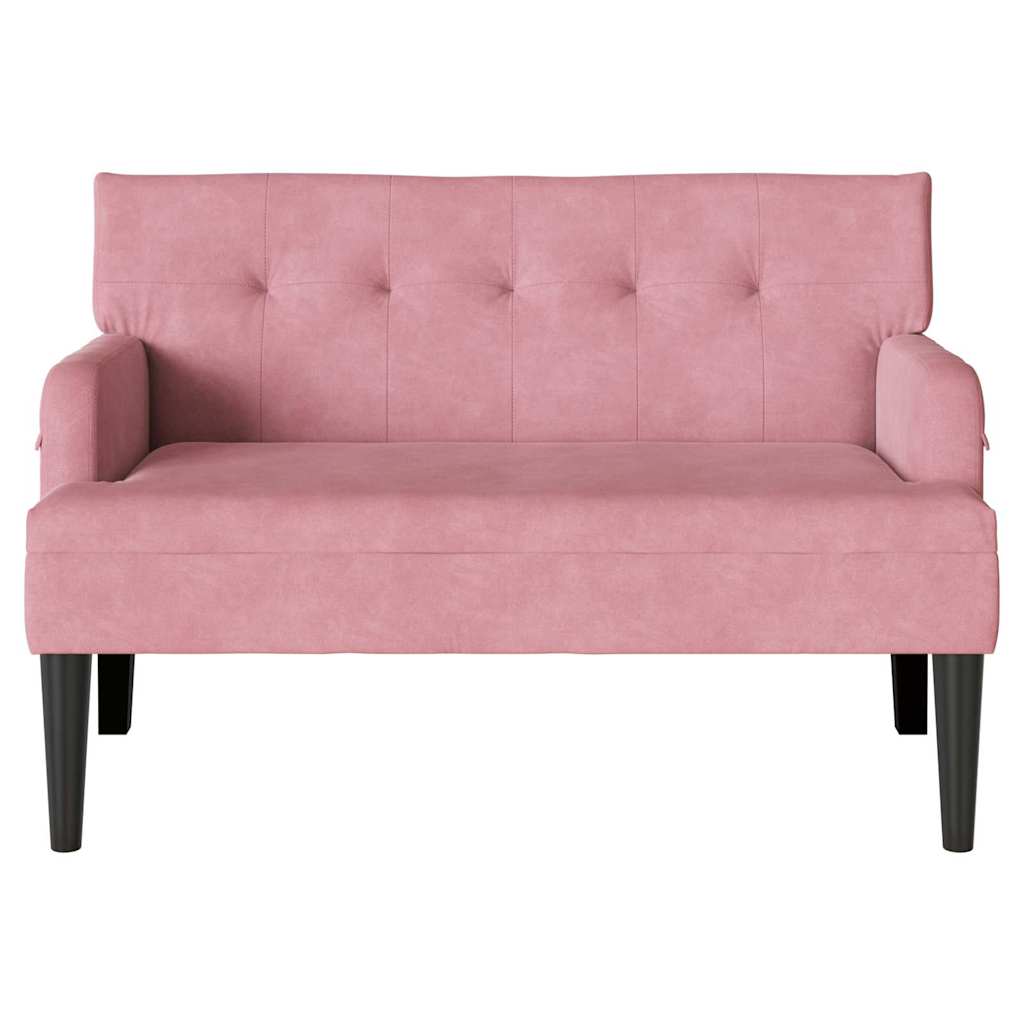 vidaXL Καναπές Chesterfield Ροζ 112 x 65.5 x 75 εκ. Βελούδο