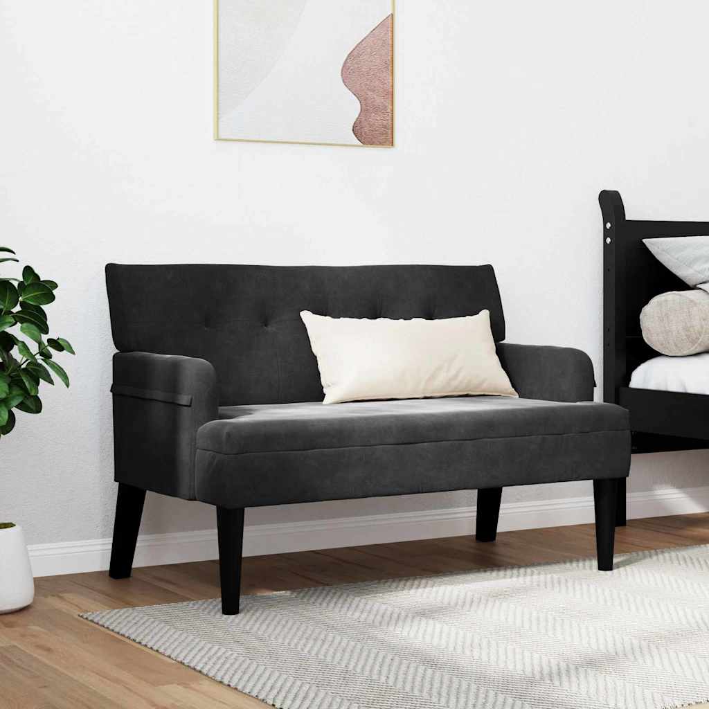 vidaXL Καναπές Chesterfield Μαύρο 112 x 65.5 x 75 εκ. Βελούδο
