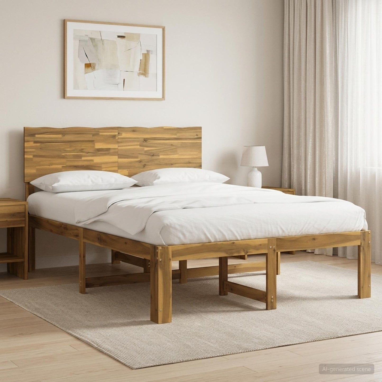 vidaXL Διπλό Κρεβάτι με Κεφαλάρι ROSTOCK Λευκό 150 x 200 cm