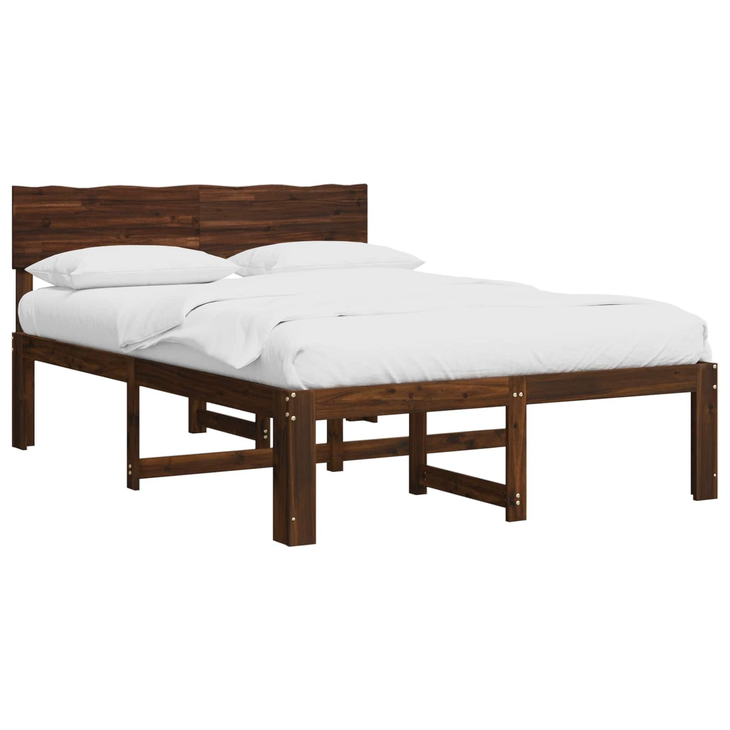 vidaXL Διπλό Κρεβάτι με Κεφαλάρι ROSTOCK Σκούρο Καφέ 150 x 200 cm