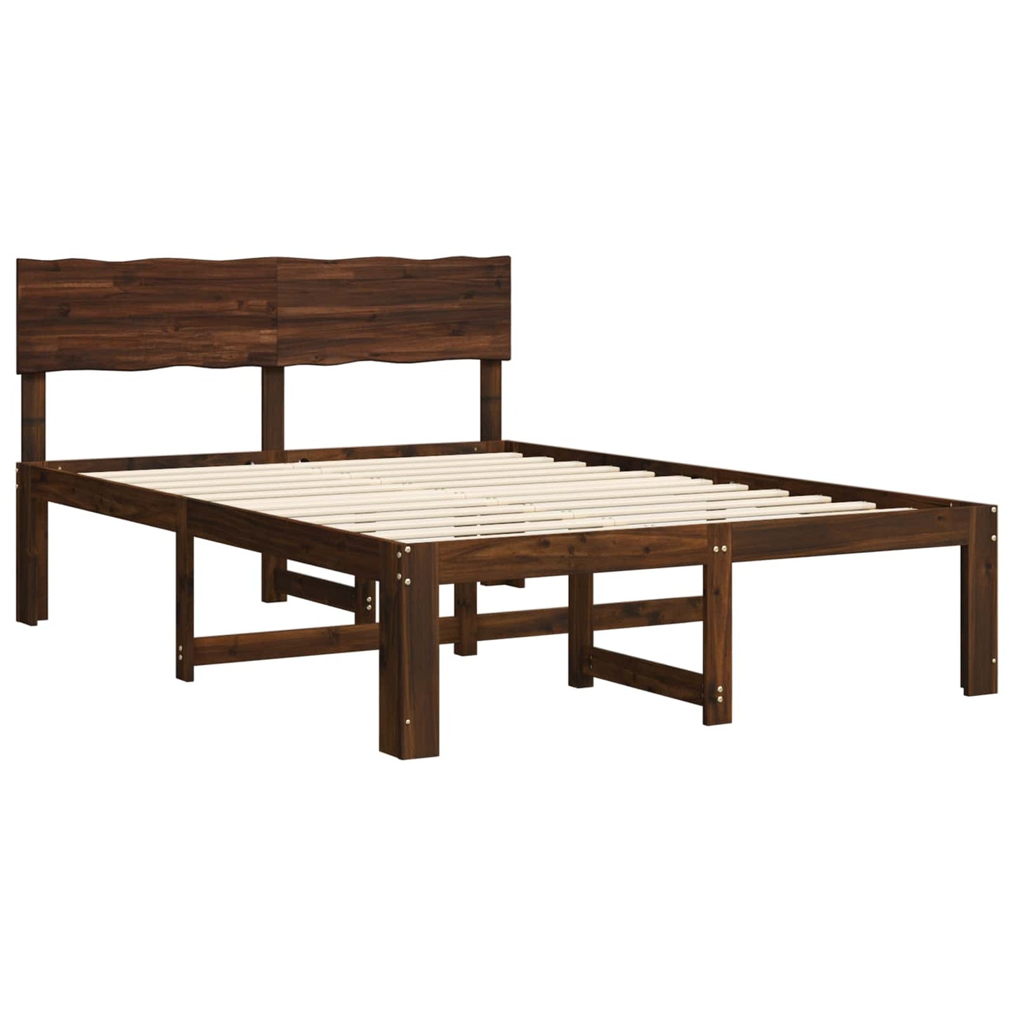 vidaXL Διπλό Κρεβάτι με Κεφαλάρι ROSTOCK Σκούρο Καφέ 150 x 200 cm