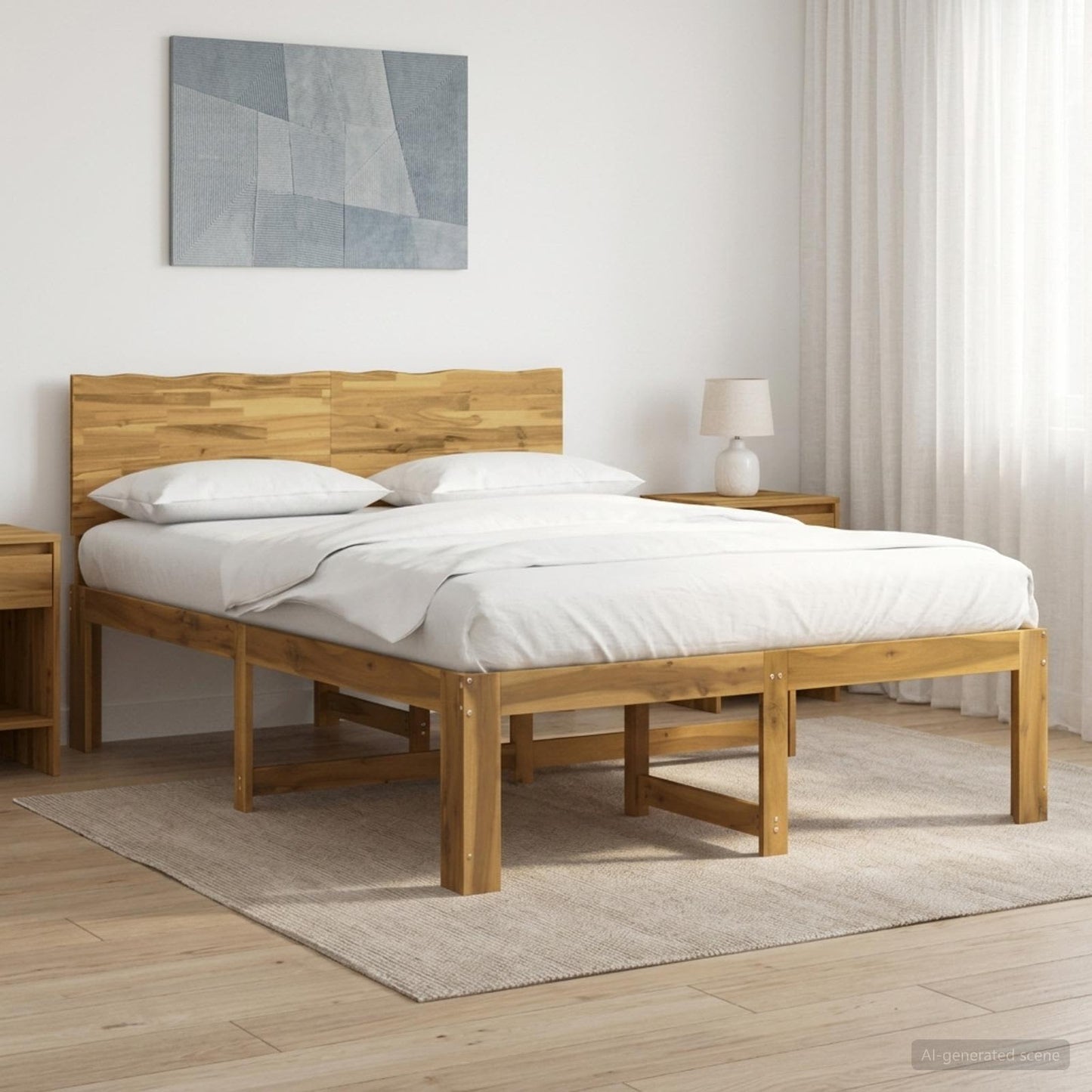 vidaXL Διπλό Κρεβάτι με Κεφαλάρι ROSTOCK Λευκό 140 x 200 cm