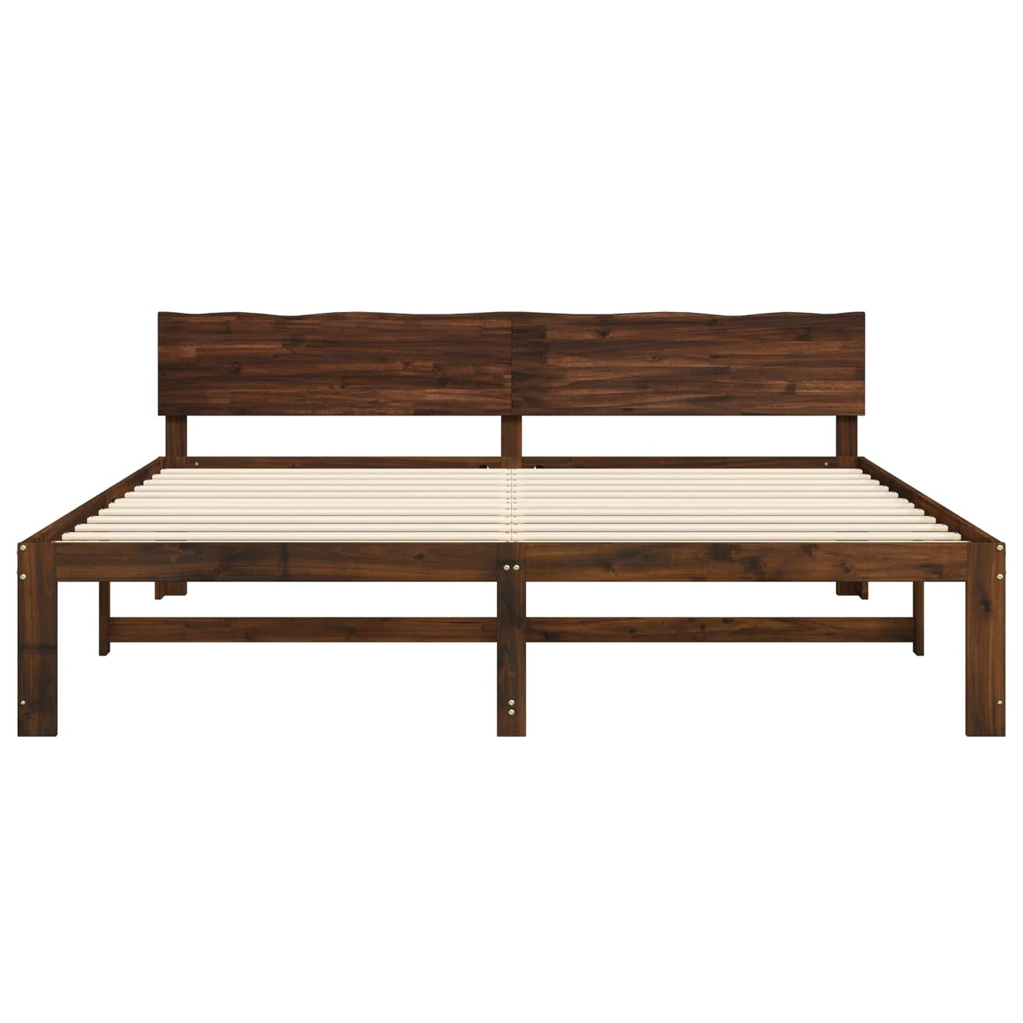 vidaXL Διπλό Κρεβάτι με Κεφαλάρι ROSTOCK Σκούρο Καφέ 200 x 200 cm