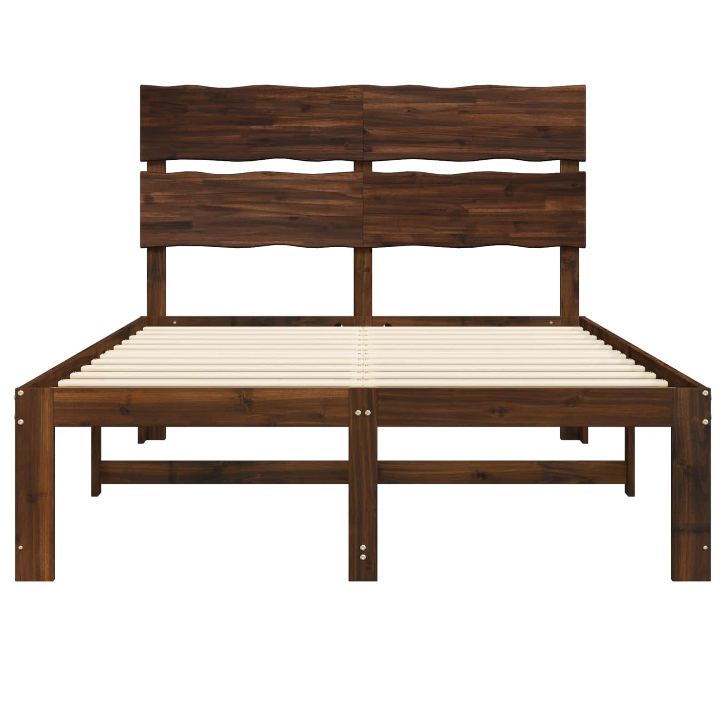 vidaXL Διπλό Κρεβάτι με Κεφαλάρι ROSTOCK Σκούρο Καφέ 135 x 190 cm