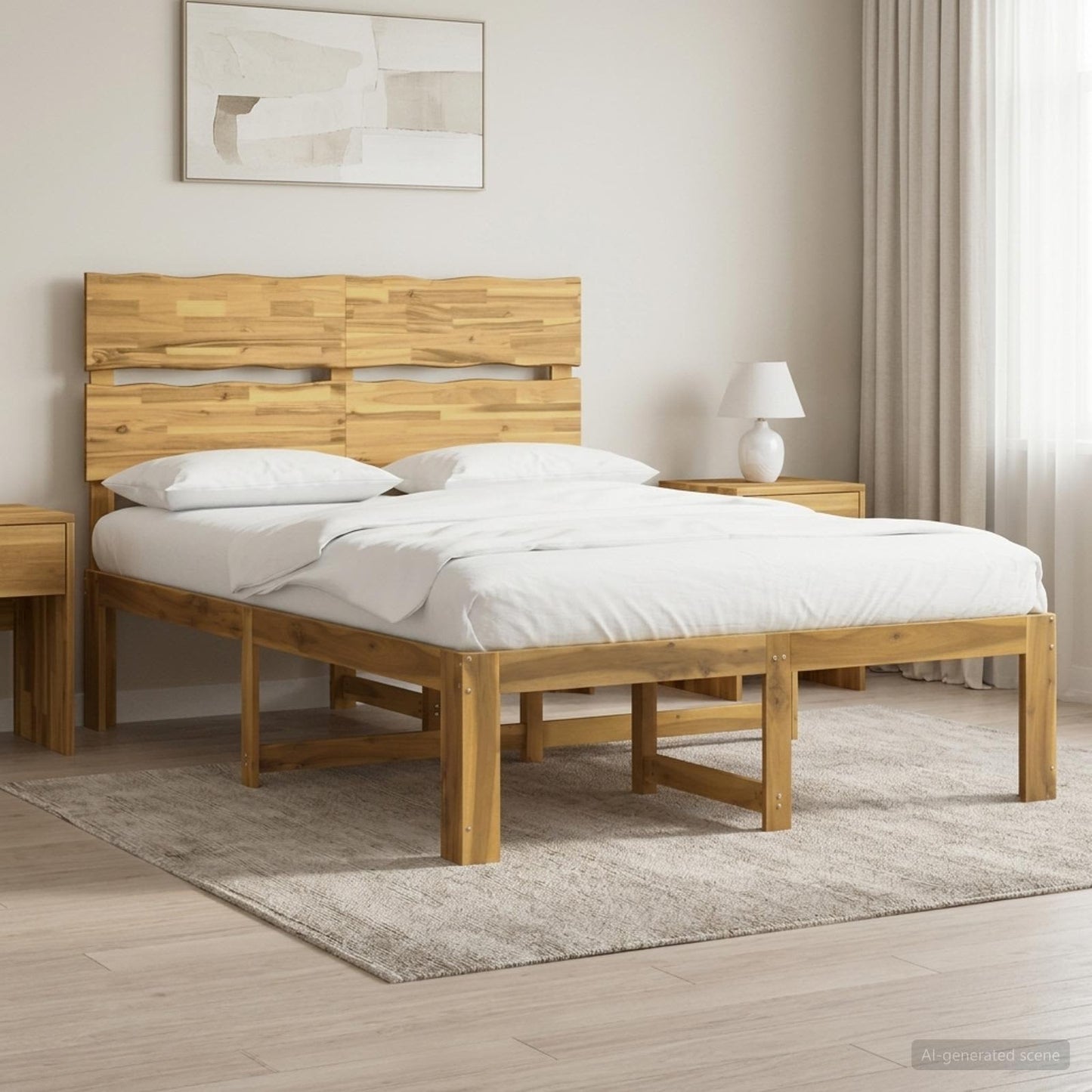vidaXL Διπλό Κρεβάτι με Κεφαλάρι ROSTOCK Λευκό 135 x 190 cm