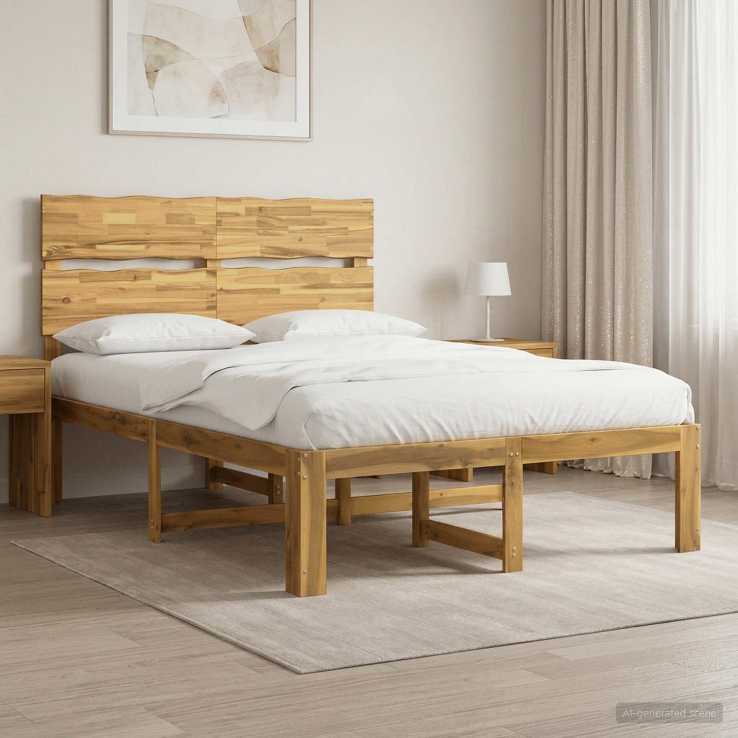 vidaXL Διπλό Κρεβάτι με Κεφαλάρι ROSTOCK Λευκό 150 x 200 cm