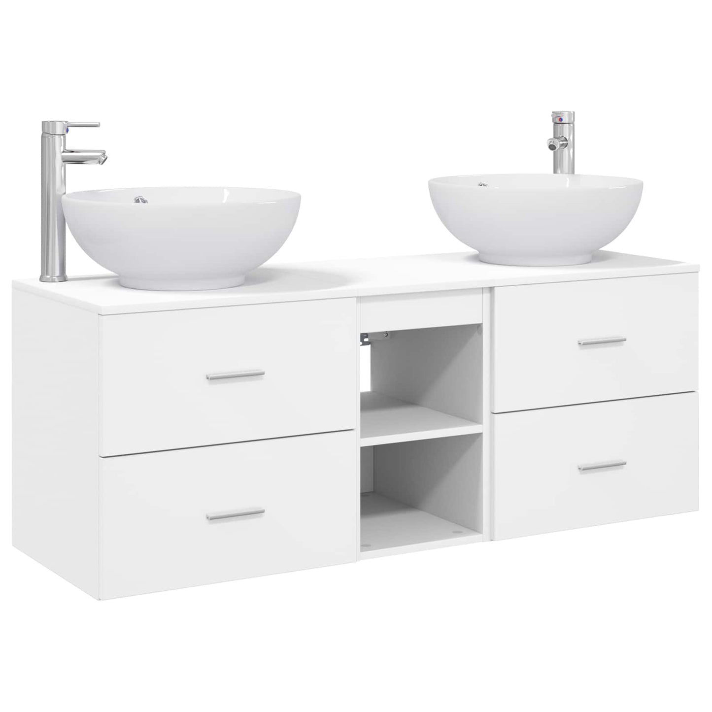 vidaXL Σετ Επίπλων Μπάνιου 3 τμχ. Λευκό 129 x 44,5 x 80 εκ.