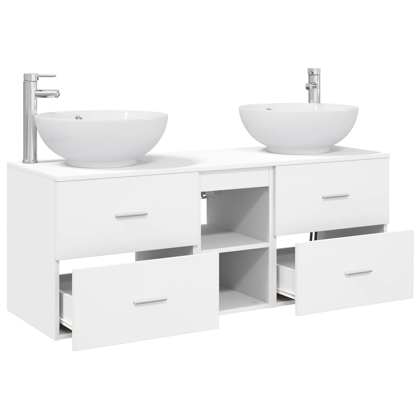 vidaXL Σετ Επίπλων Μπάνιου 3 τμχ. Λευκό 129 x 44,5 x 80 εκ.