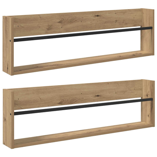 vidaXL Ράφι Περιοδικών με ράφι 2 τεμ. Artisan Oak 100 x 12 x 30 εκ