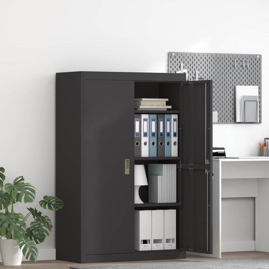 vidaXL Ντουλάπι αποθήκευσης Μαύρο 90 x 40 x 140 cm Ατσάλι