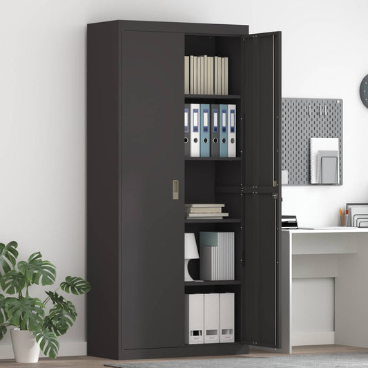 vidaXL Ντουλάπι αποθήκευσης Μαύρο 90 x 40 x 200 εκ Ατσάλι