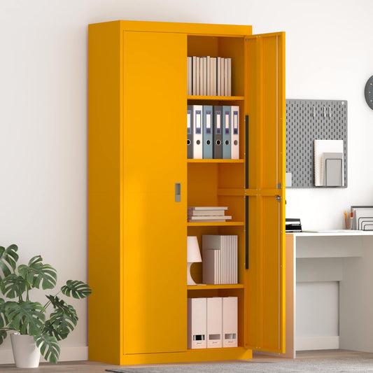 vidaXL Ντουλάπι αποθήκευσης Χαμομηλί κίτρινο 90 x 40 x 200 εκ Ατσάλι