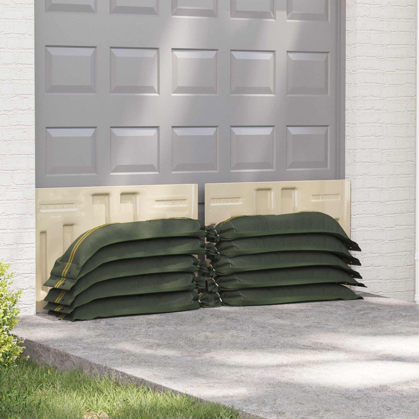 vidaXL Σακιά με άμμο 10 pcs Σκούρο Πράσινο 120 x 27 εκ HDPE