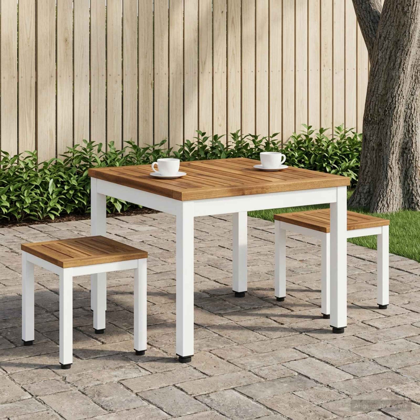 vidaXL Τραπεζάκι σαλονιού Φυσικό και Λευκό 49 x 48,5 x 36 cm
