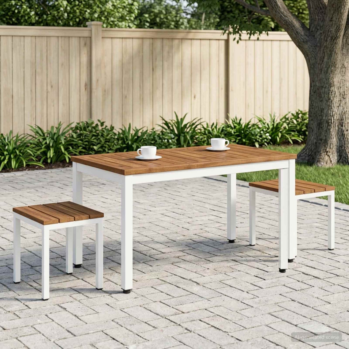 vidaXL Τραπεζάκι σαλονιού Φυσικό και Λευκό 49 x 100,5 x 45 cm
