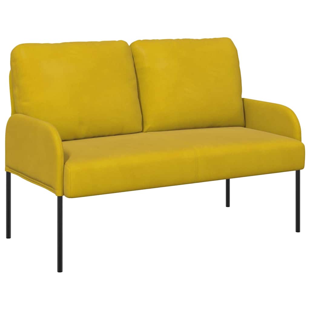 vidaXL Καναπέδες με μαξιλάρι 110cm Κίτρινο Κόντρα πλακέ
