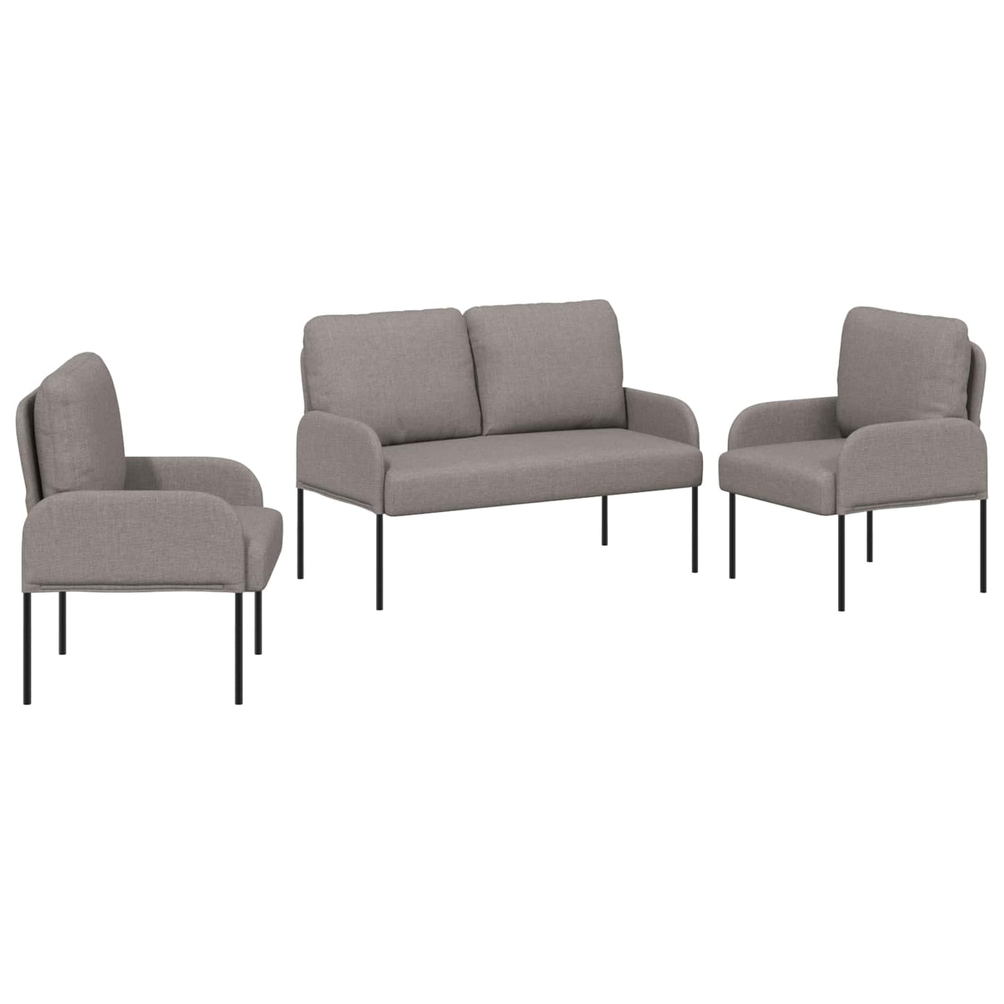 vidaXL Σετ Καναπέ 3 τμχ. Taupe 115 x 56 x 80 εκ Κόντρα πλακέ