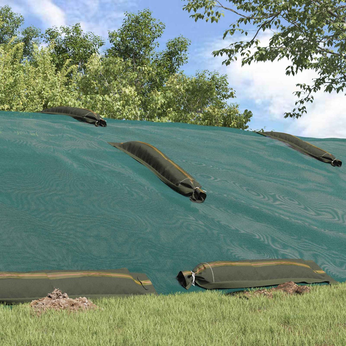 vidaXL Σακιά με άμμο 10 pcs Πράσινο 120 x 27 εκ HDPE
