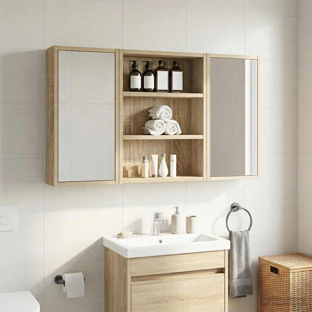vidaXL Ντουλάπα τοίχου μπάνιου Δρύς Sonoma 40 x 10 x 50 εκ
