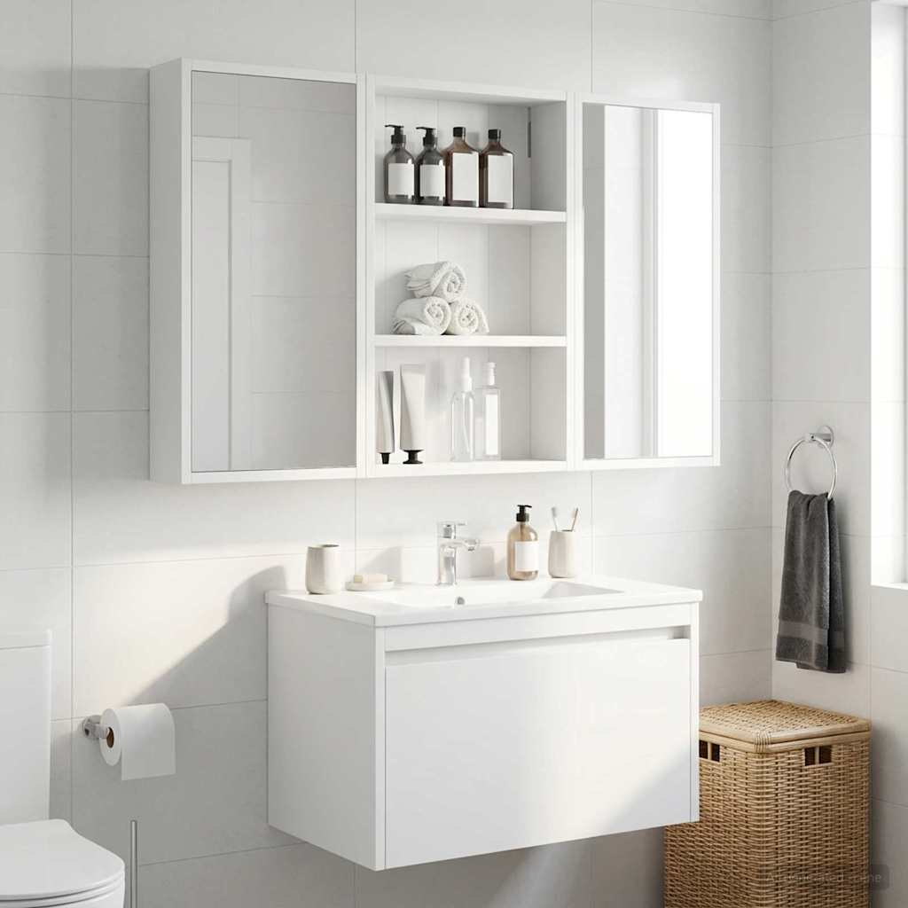 vidaXL Ντουλάπα τοίχου μπάνιου Λευκός 40 x 10 x 60,5 εκ