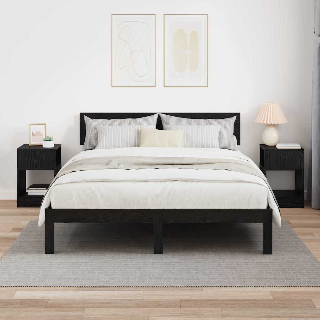 vidaXL End Table 2 pcs Μαύρη Οξυά 30,5 x 30 x 45 εκ Επεξεργασμένο ξύλο
