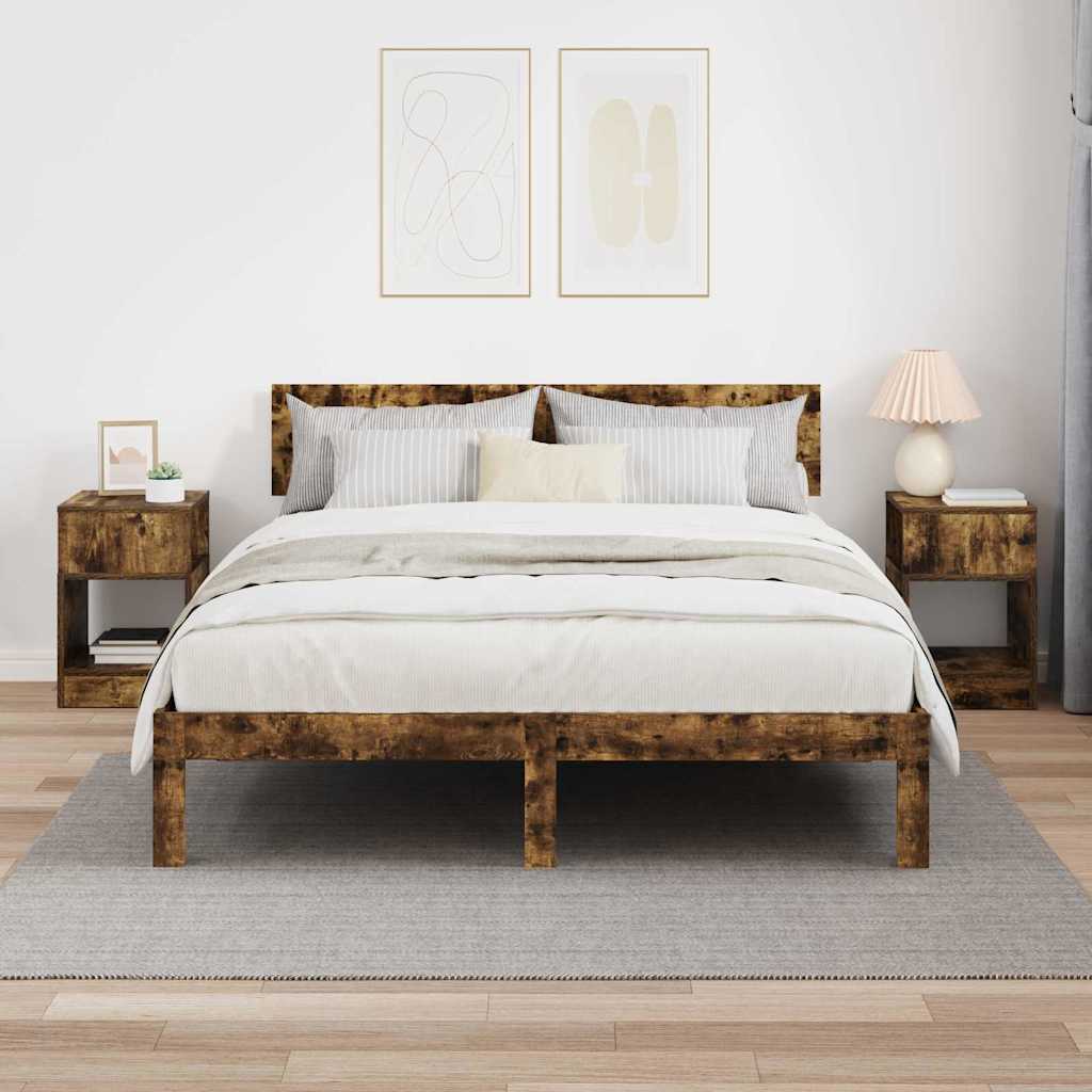 vidaXL End Table 2 τεμ. Καπνισμένο Ξύλο Δρυός 30,5 x 30 x 45 εκ