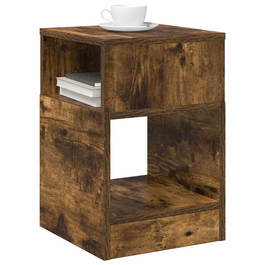 vidaXL End Table 2 τεμ. Καπνισμένο Ξύλο Δρυός 30,5 x 30 x 45 εκ