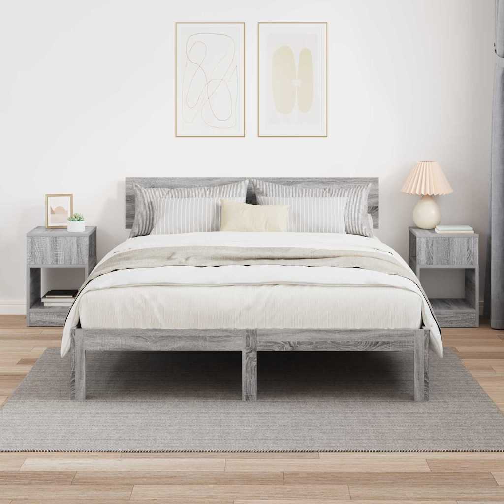 vidaXL End Table 2 τεμ. Γκρι Sonoma 30,5 x 30 x 45 εκ