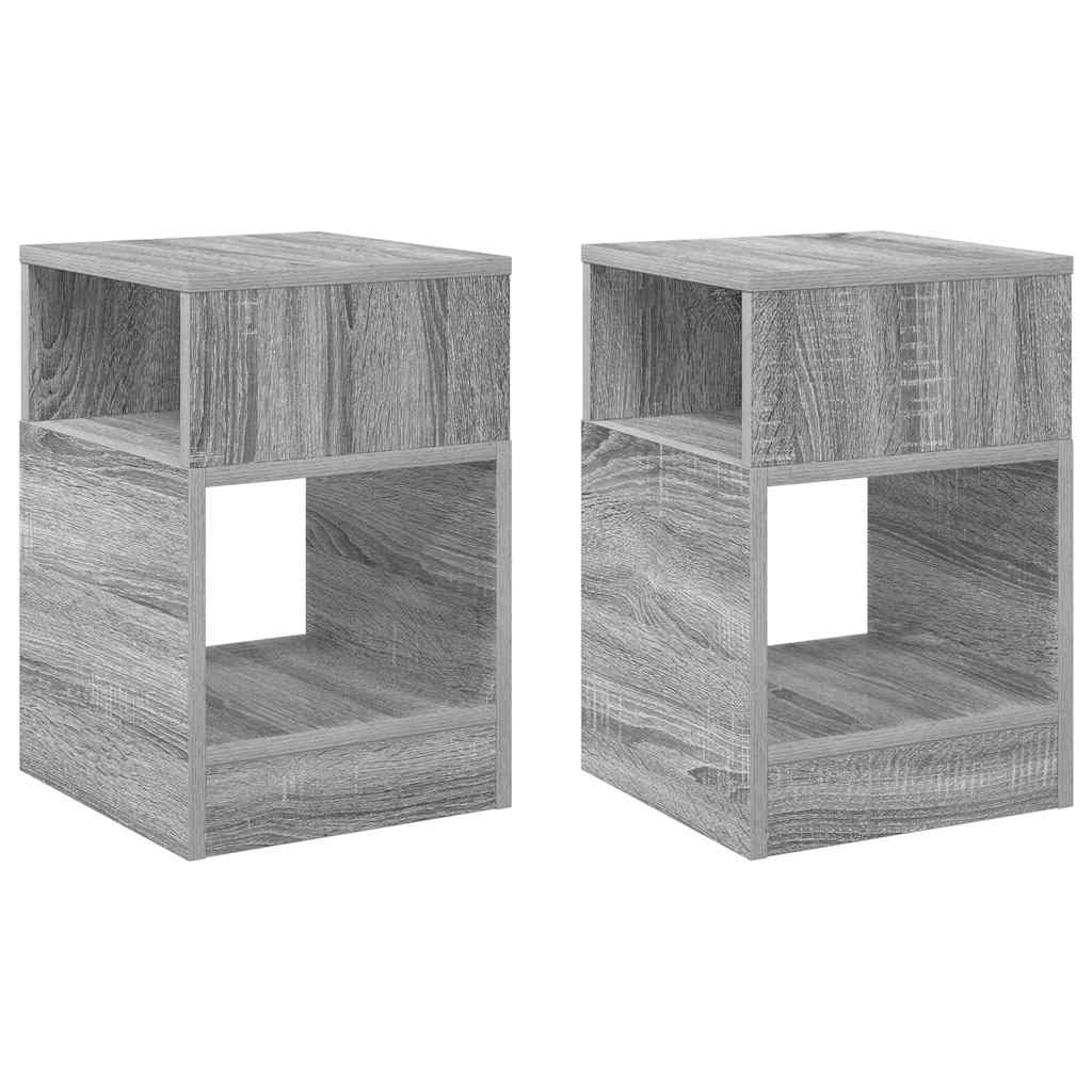 vidaXL End Table 2 τεμ. Γκρι Sonoma 30,5 x 30 x 45 εκ