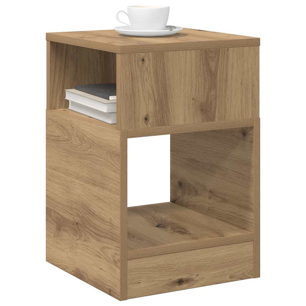 vidaXL End Table Artisan Oak 30,5 x 30 x 45 εκ Επεξεργασμένο Ξύλο